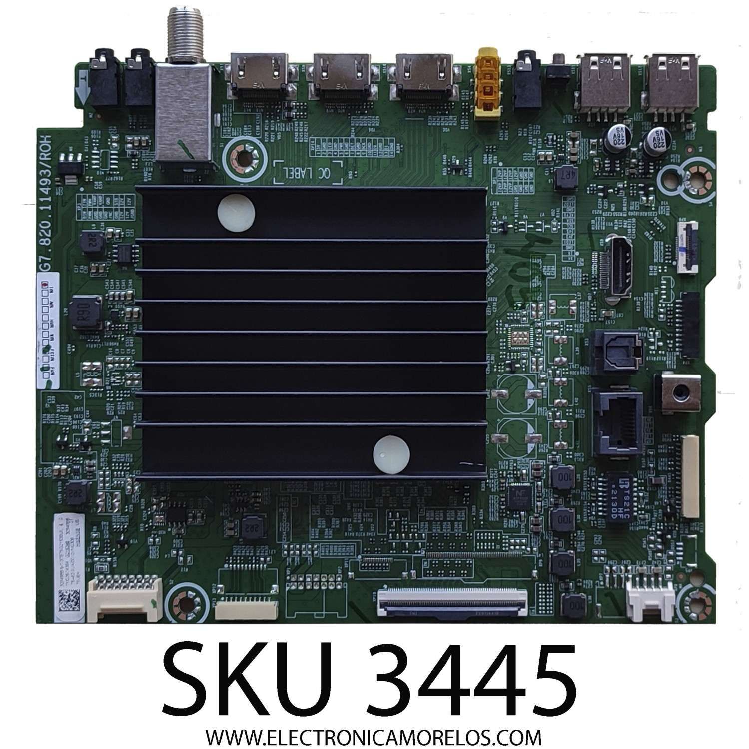 MAIN PARA TV HISENSE ((GOOGLE TV)) / NUMERO DE PARTE 309498 / RSAG7.820.11493/ROH / 309499 / 75A62GUA(0010) / PANEL HD750Y3U71-T0LA\S0\GM\ROH / DISPLAY HV750QUB-F91 / MODELO 75U6H 75A62GUA